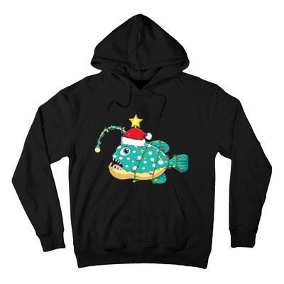 Anglerfish Lighting Xmas Tree Matching Anglerfish Christmas Hoodie