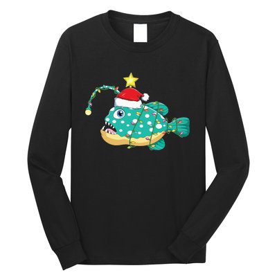 Anglerfish Lighting Xmas Tree Matching Anglerfish Christmas Long Sleeve Shirt