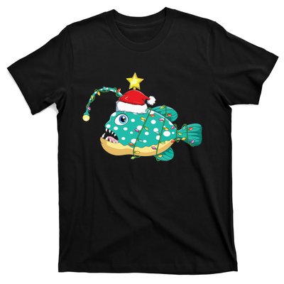 Anglerfish Lighting Xmas Tree Matching Anglerfish Christmas T-Shirt