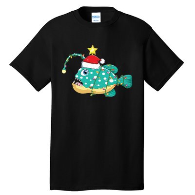 Anglerfish Lighting Xmas Tree Matching Anglerfish Christmas Tall T-Shirt