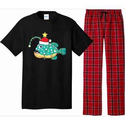 Anglerfish Lighting Xmas Tree Matching Anglerfish Christmas Pajama Set