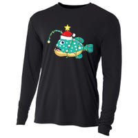 Anglerfish Lighting Xmas Tree Matching Anglerfish Christmas Cooling Performance Long Sleeve Crew