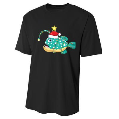 Anglerfish Lighting Xmas Tree Matching Anglerfish Christmas Performance Sprint T-Shirt