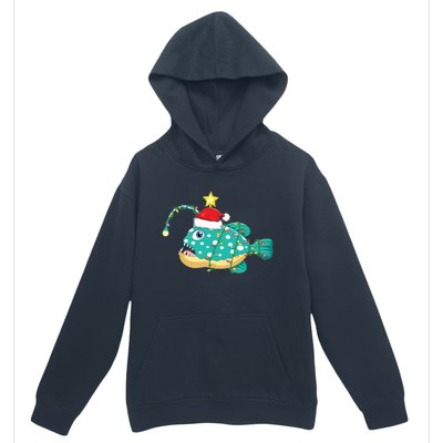 Anglerfish Lighting Xmas Tree Matching Anglerfish Christmas Urban Pullover Hoodie