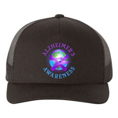 Alzheimer's Awareness Support Ribbon Hugging The World Yupoong Adult 5-Panel Trucker Hat