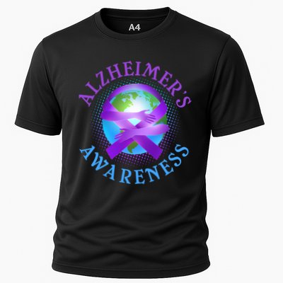 Alzheimer's Awareness Support Ribbon Hugging The World Performance Shirt
