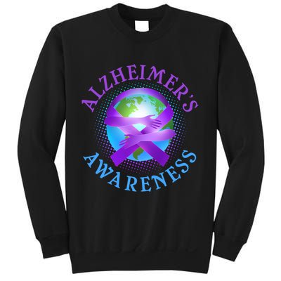 Alzheimer's Awareness Support Ribbon Hugging The World Sweatshirt