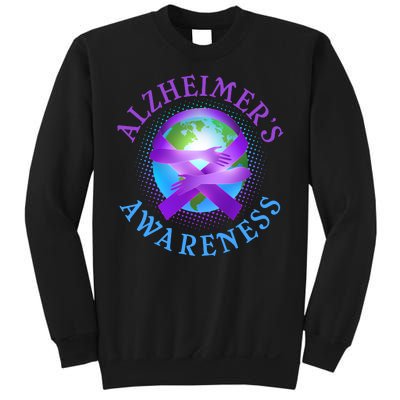 Alzheimer's Awareness Support Ribbon Hugging The World Sweatshirt