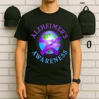 Alzheimer's Awareness Support Ribbon Hugging The World T-Shirt