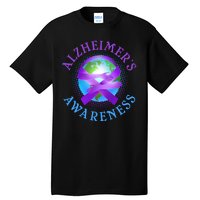 Alzheimer's Awareness Support Ribbon Hugging The World Tall T-Shirt