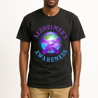 Alzheimer's Awareness Support Ribbon Hugging The World Tall T-Shirt