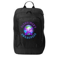 Alzheimer's Awareness Support Ribbon Hugging The World City Backpack