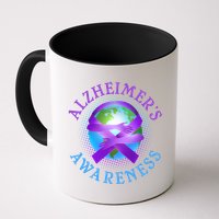 Alzheimer's Awareness Support Ribbon Hugging The World Mug