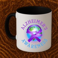 Alzheimer's Awareness Support Ribbon Hugging The World Mug