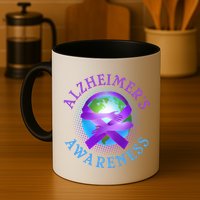 Alzheimer's Awareness Support Ribbon Hugging The World Mug