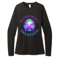 Alzheimer's Awareness Support Ribbon Hugging The World Womens CVC Long Sleeve Shirt