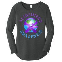 Alzheimer's Awareness Support Ribbon Hugging The World Women's Perfect Tri Tunic Long Sleeve Shirt