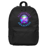 Alzheimer's Awareness Support Ribbon Hugging The World 16 in Basic Backpack