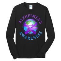 Alzheimer's Awareness Support Ribbon Hugging The World Tall Long Sleeve T-Shirt