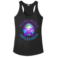 Alzheimer's Awareness Support Ribbon Hugging The World Ladies PosiCharge Competitor Racerback Tank