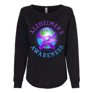 Alzheimer's Awareness Support Ribbon Hugging The World Womens California Wash Sweatshirt