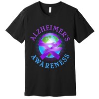 Alzheimer's Awareness Support Ribbon Hugging The World Premium T-Shirt