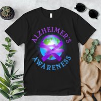 Alzheimer's Awareness Support Ribbon Hugging The World Premium T-Shirt