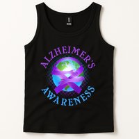 Alzheimer's Awareness Support Ribbon Hugging The World Tank Top