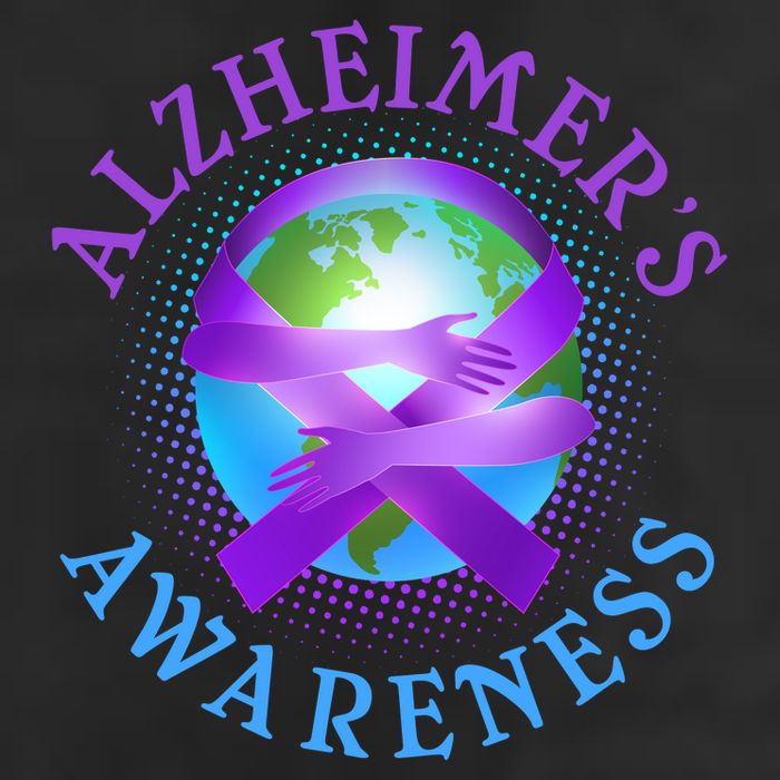 Alzheimer's Awareness Support Ribbon Hugging The World Golf Towel