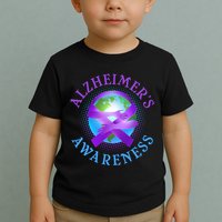 Alzheimer's Awareness Support Ribbon Hugging The World Toddler T-Shirt