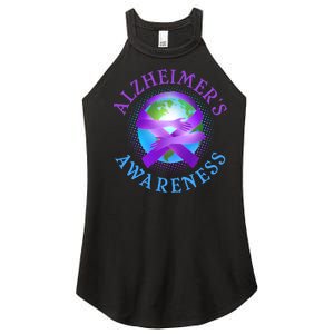 Alzheimer's Awareness Support Ribbon Hugging The World Women's Perfect Tri Rocker Tank