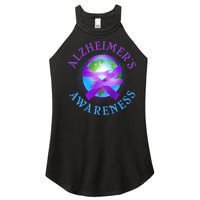 Alzheimer's Awareness Support Ribbon Hugging The World Women's Perfect Tri Rocker Tank