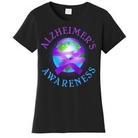 Alzheimer's Awareness Support Ribbon Hugging The World Women's T-Shirt