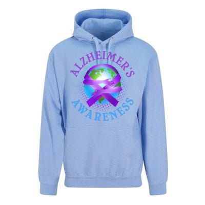 Alzheimer's Awareness Support Ribbon Hugging The World Unisex Surf Hoodie