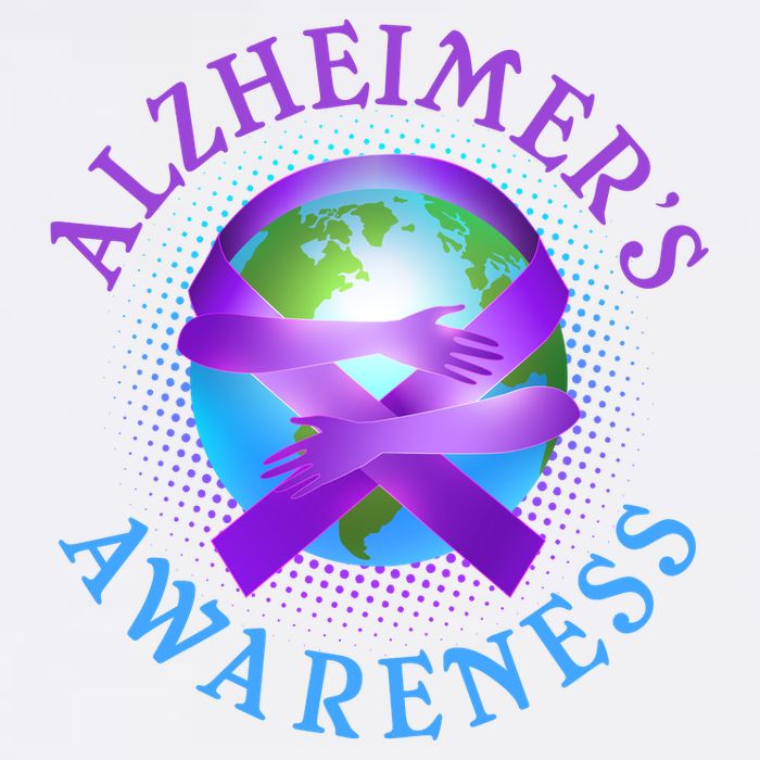 Alzheimer's Awareness Support Ribbon Hugging The World Garment-Dyed Sweatshirt