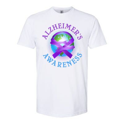 Alzheimer's Awareness Support Ribbon Hugging The World Softstyle CVC T-Shirt