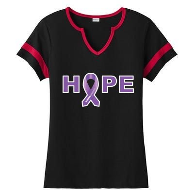 Alzheimer's Disase Awareness Ribbon Ladies Halftime Notch Neck Tee