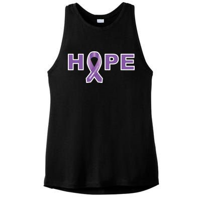 Alzheimer's Disase Awareness Ribbon Ladies PosiCharge Tri-Blend Wicking Tank