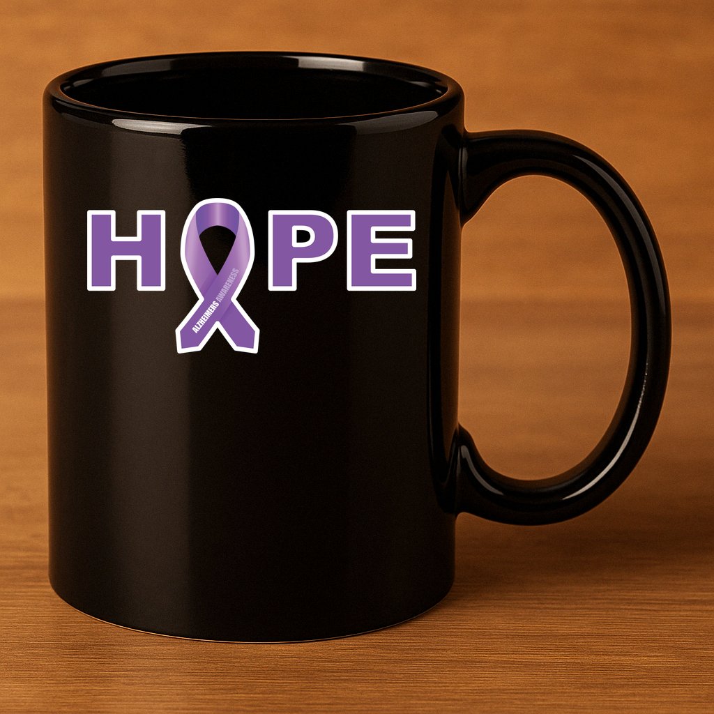 Alzheimer's Disase Awareness Ribbon 11oz C Handle Ceramic Mug