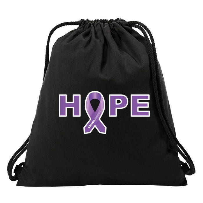 Alzheimer's Disase Awareness Ribbon Drawstring Bag