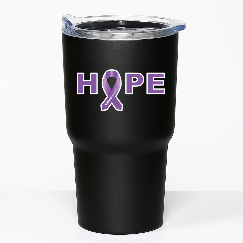 Alzheimer's Disase Awareness Ribbon Tumbler