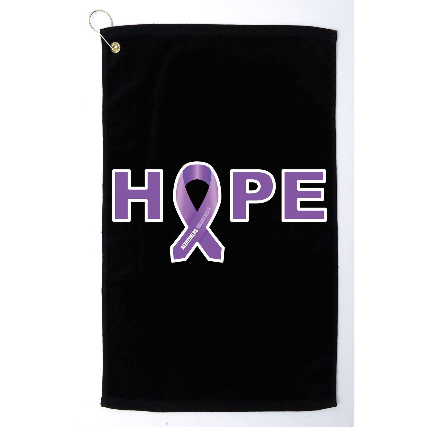 Alzheimer's Disase Awareness Ribbon Golf Towel