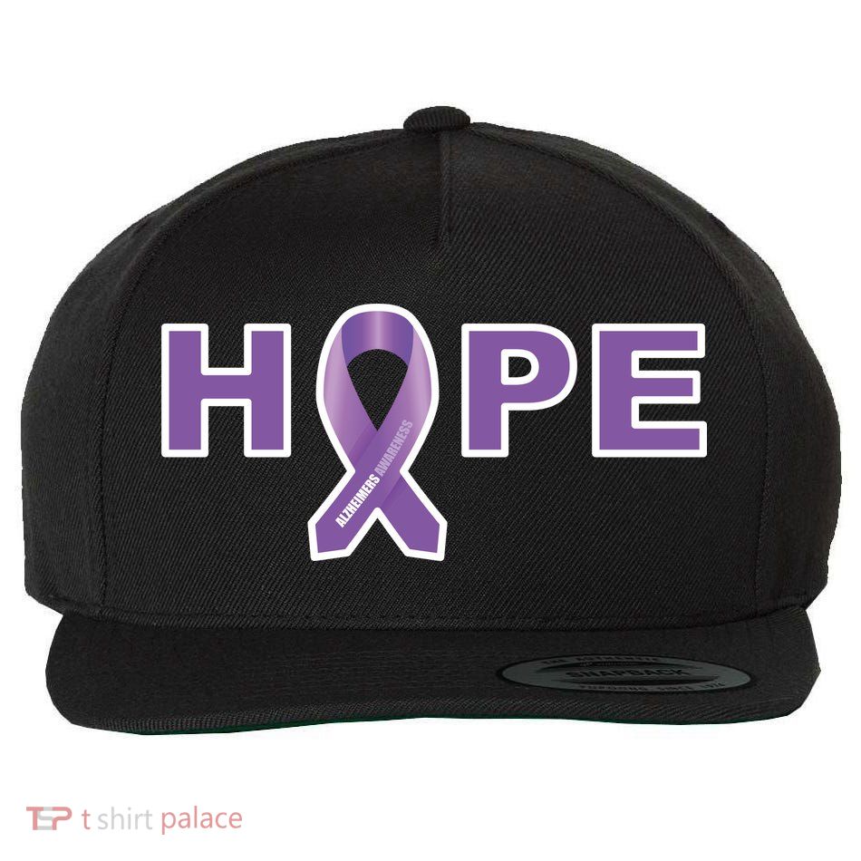Alzheimer's Disase Awareness Ribbon Wool Snapback Cap