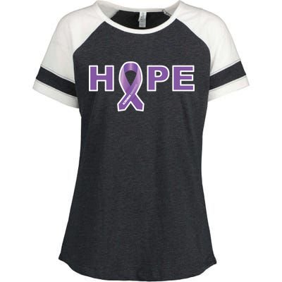 Alzheimer's Disase Awareness Ribbon Enza Ladies Jersey Colorblock Tee