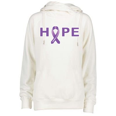 Alzheimer's Disase Awareness Ribbon Womens Funnel Neck Pullover Hood