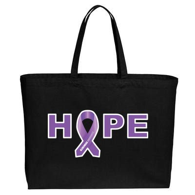 Alzheimer's Disase Awareness Ribbon Cotton Canvas Jumbo Tote