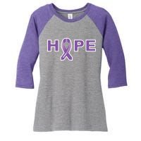 Alzheimer's Disase Awareness Ribbon Women's Tri-Blend 3/4-Sleeve Raglan Shirt