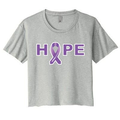 Alzheimer's Disase Awareness Ribbon Women's Crop Top Tee