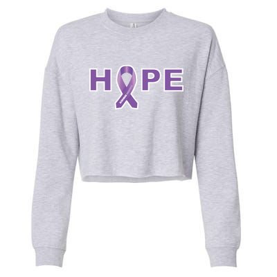 Alzheimer's Disase Awareness Ribbon Cropped Pullover Crew