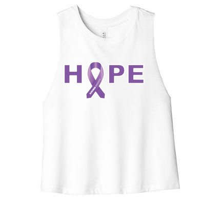 Alzheimer's Disase Awareness Ribbon Women's Racerback Cropped Tank